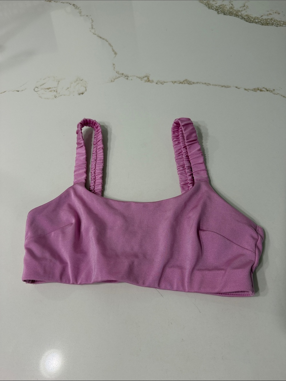 H&M Cerise Light Pink Bikini Top with Ruched Straps | 6